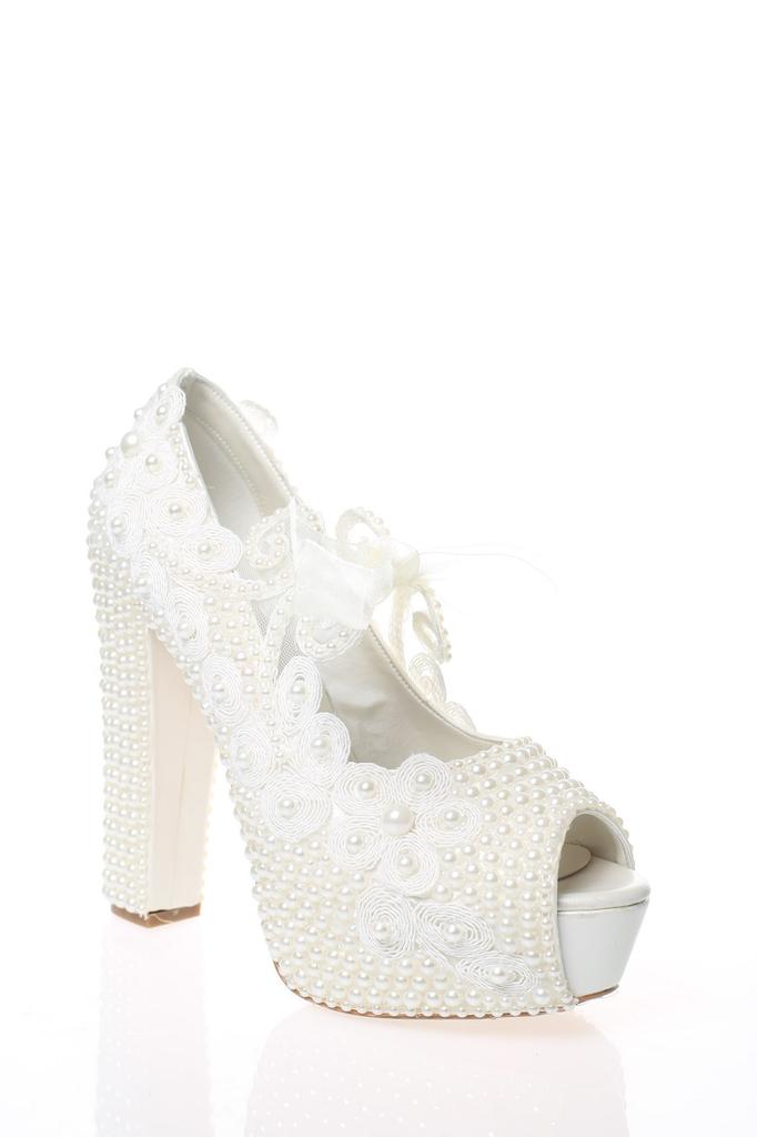 Женская модная свадебная обувь с жемчужной вышивкой для вечеринки