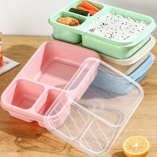 Ланч-бокс на 1000 мл, портативный 3-камерный контейнер для бенто, многоразовый контейнер для закусок для школьной работы, путешествий