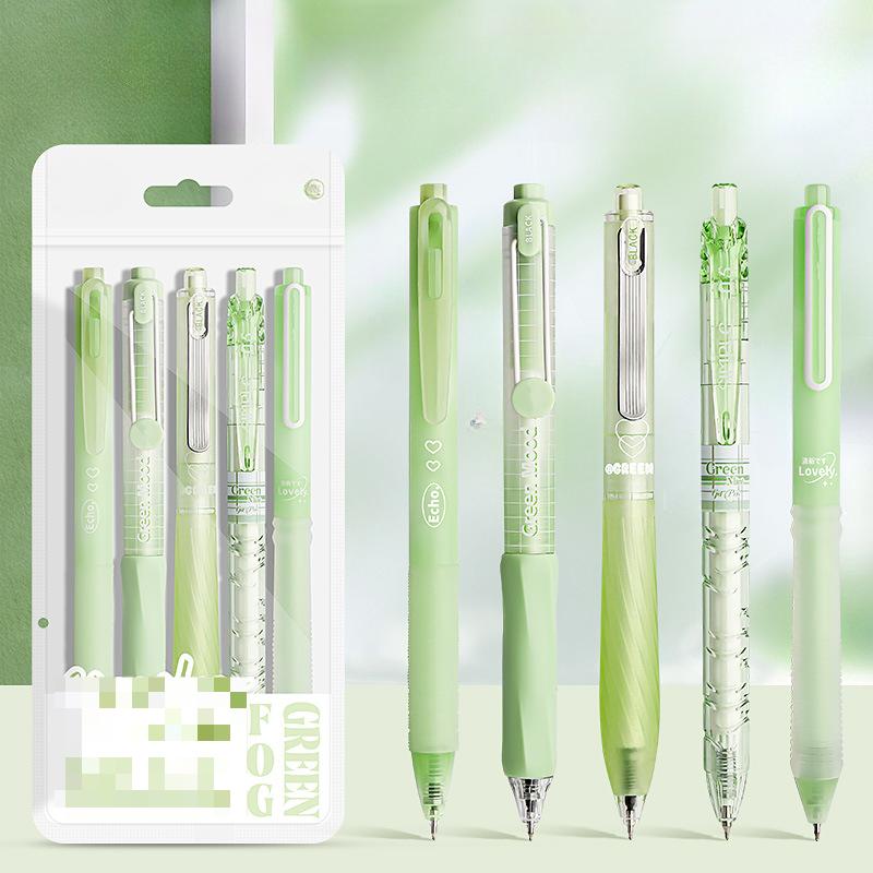 Милый и Прекрасный Набор Корейских Гелевых Ручек - 5 Штук, 0,5 мм, Однотонные Цвета