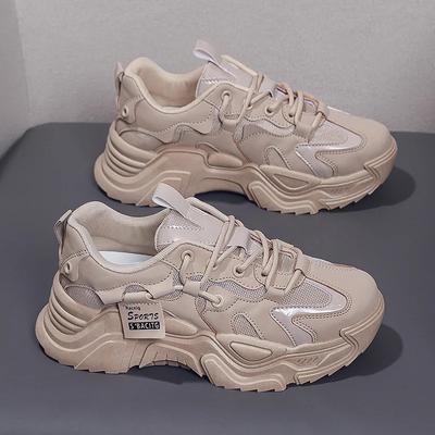 Модные Новые Летние Женские Кроссовки для Бега 2024 Корейский Стиль Повседневная Спортивная Обувь Толстая Подошва Дышащий Верх Для Студентов