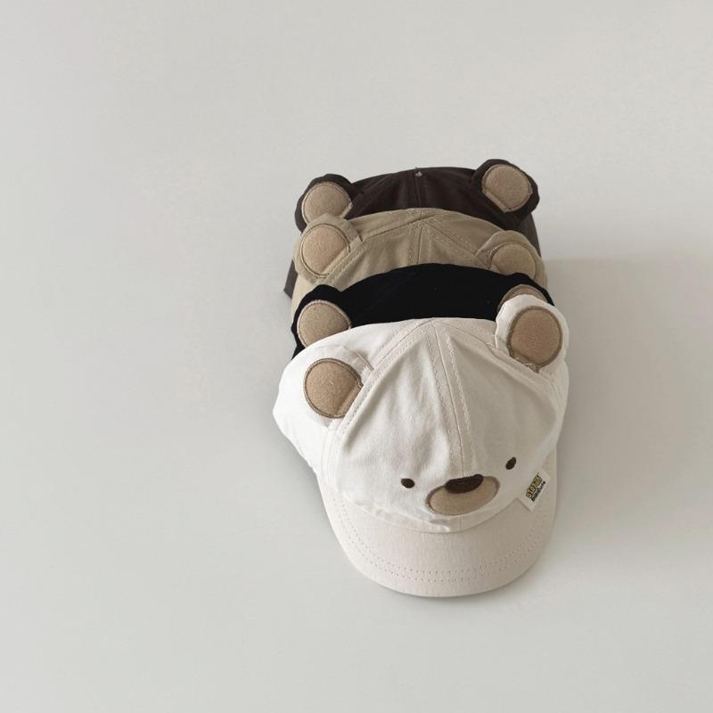Милая спортивная бейсболка для мальчиков, простая кепка с изображением медведя для малышей, козырек от солнца для путешествий, реквизит для детской фотосъемки