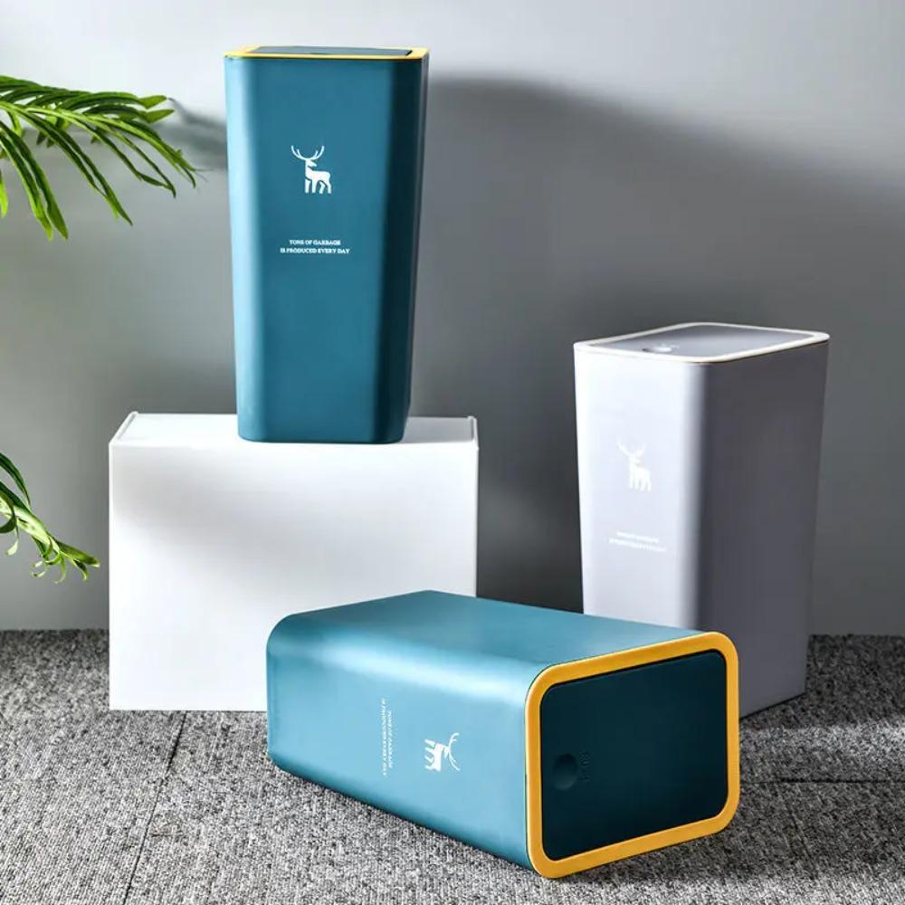 With Lid Trash Can Rectangular Waste Bins Press-type Trash Bin Toilet