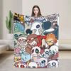 Undertale Sans Skeleton Blanket Flannel AllSeason Anime Game Cartoon Lightweight Portable Throw for Bed Sofa