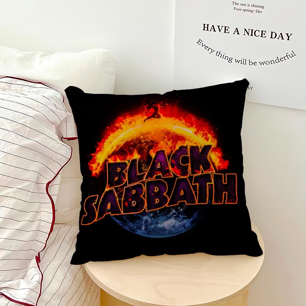 B-Black S-Sabbath Band cushion cover Soft Cushion Cases for Farmhouse Sofa Decor Home Decorations and Protector