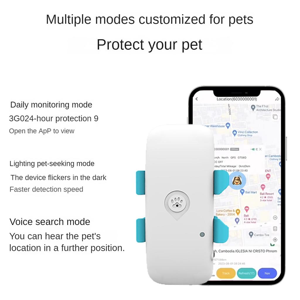 Pet 4G GPS глобальный локатор для отслеживания кошек и собак обеспечивает удаленный просмотр приложения