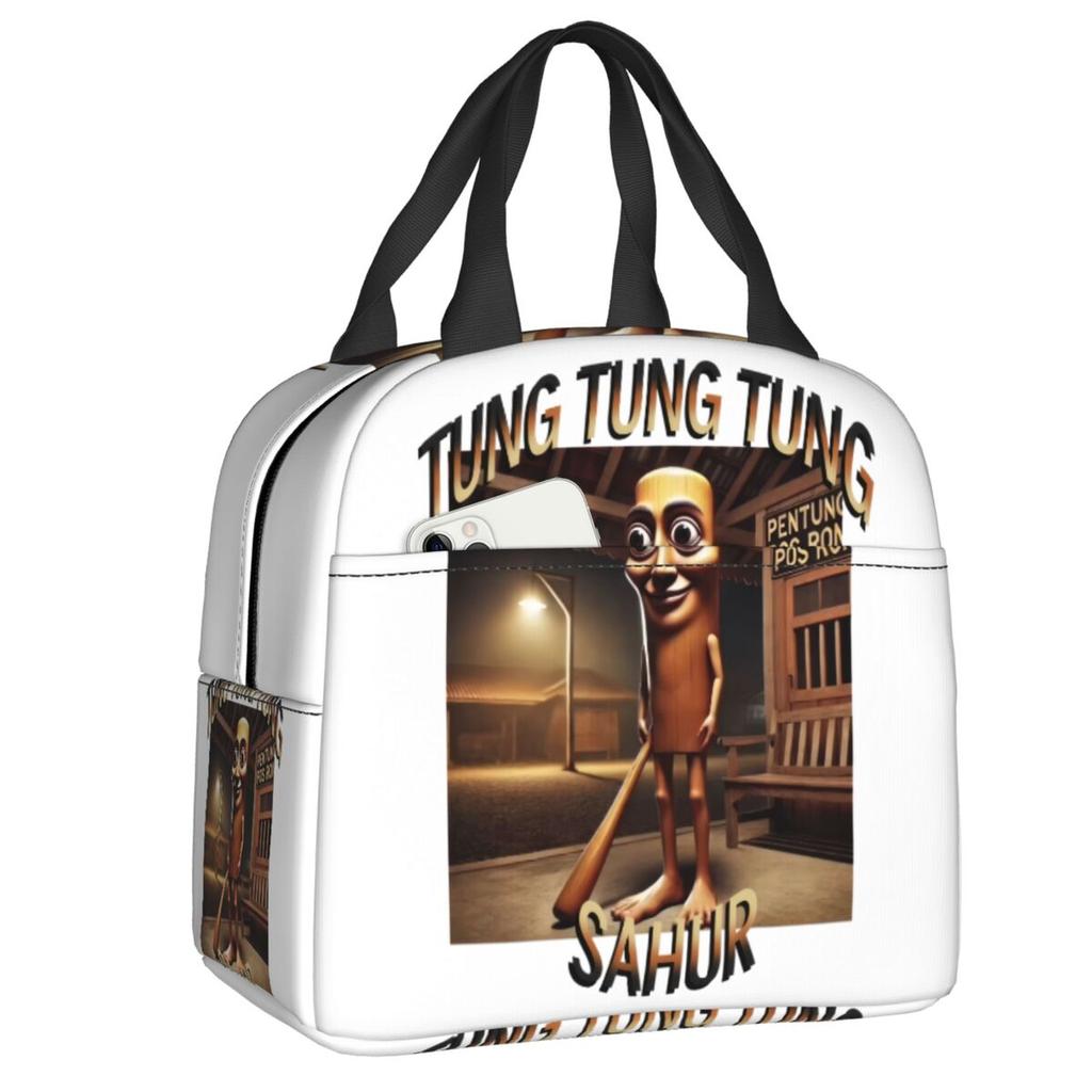 Custom Ballerina Capuchina Italian Brainrot Tung Tung Tung Sahur Lunch Bag Women Thermal Cooler Insulated Lunch Box for Student