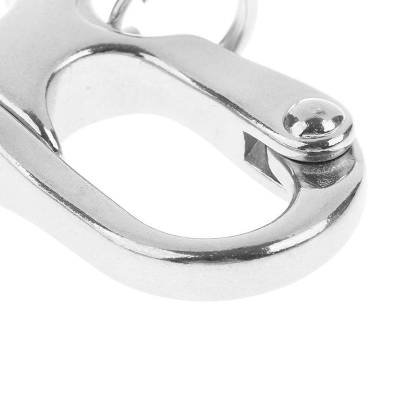 Нержавеющая сталь 2 дюйма Морской карабин с защелкой, быстросъемная пряжка, скоба-соединитель, звенья для шнурка для морской лодки, корабля