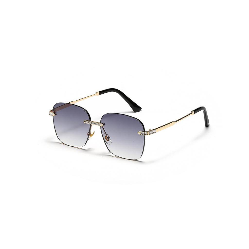 Очки без полей квадратные мужские металлические большие текстурные солнцезащитные очки новые женские Ins солнцезащитные очки