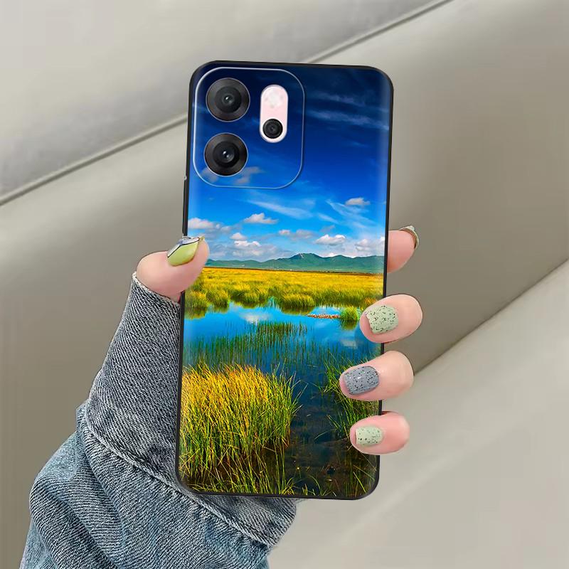 Для OPPO Reno14 F Чехол CPH2743 Мягкая Силиконовая Крышка Милый Кот Нарисованная Защита Fundas Для OPPO Reno 14F Reno14F Задняя Крышка Сумки