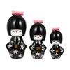 Japanese Kimono Kokeshi Dolls with Cherry Blossom Cute Wooden Kimono Kokeshi Japanese Set of 3 Decorative Ornament for Rooms Design, Dolls, Souvenir,