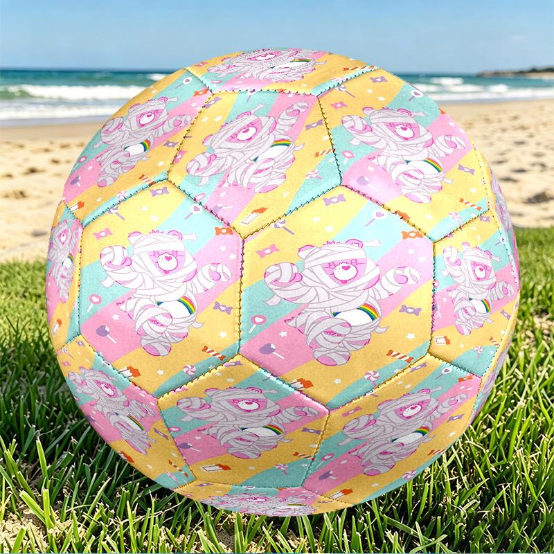 Care Bears Print Size 5 Soccer Ball, PU Wear Resistant Football for Match Training and Daily Practice, Birthday Gift for Soccer Fans