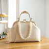 Luxury Oriental Handbag Pearl Embellished Lace Tote Bag for Women
