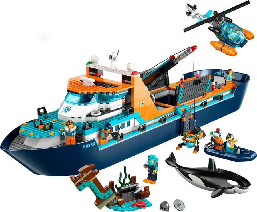 LEGO City Arctic Exploration Ship Toy Present Birthday Block Christmas Boys Girls Children 7 Years Old 8 Years Old 9 Years Old Elementary School
