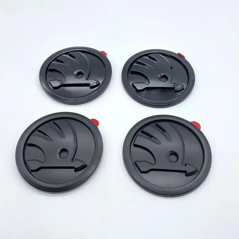 DYZ5 ABS 100mm Front Rear Emblem Decals for Skoda Yeti Superb Octavia A7 RS Rapid Fabia Karoq Car Trunk Badge Sticker Accessories
