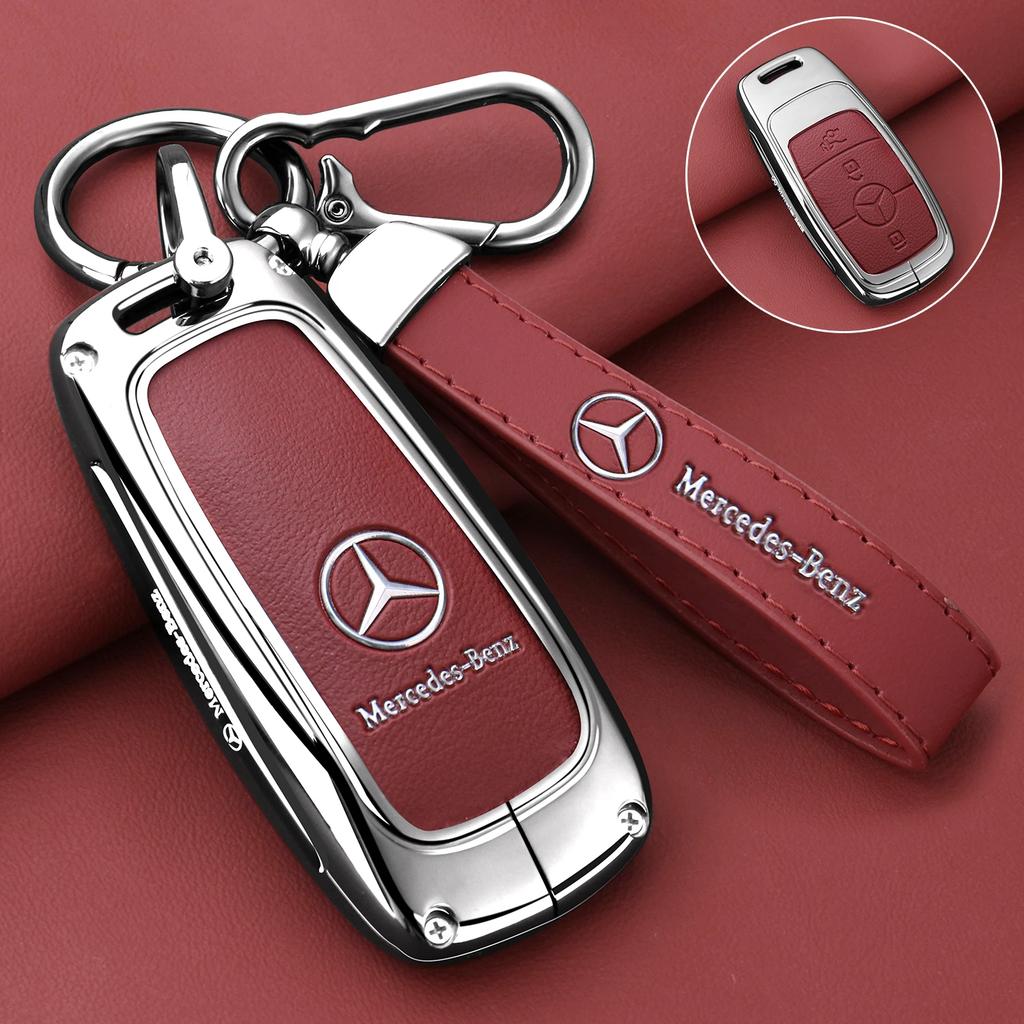 TUJWO1 2025 New Leather Car Key Case Cover For Mercedes Benz A C E G Class GLC CLE CLA GLB GLS W177 W205 W213 W222 X167 AMG Key Shell P