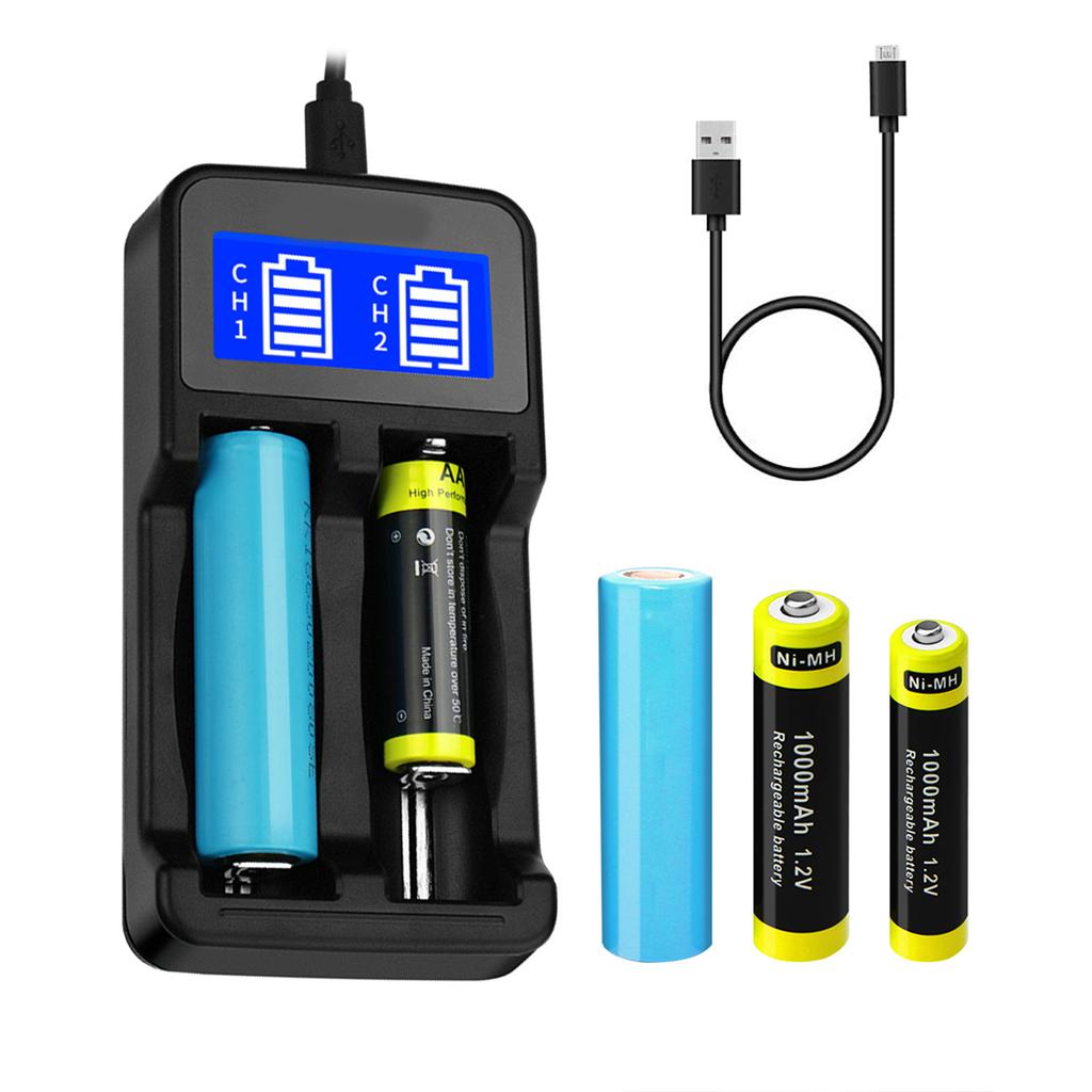 Универсальное интеллектуальное USB зарядное устройство для аккумуляторов с ЖК-дисплеем для 18650 18500 18490 18350 17670 17500 16340 RCR123 14500 аккумуляторов