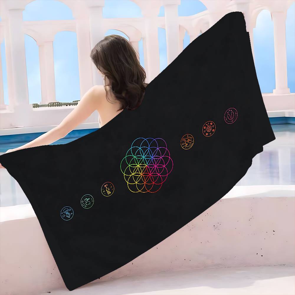 Classic Pop Rock Band C-Coldplay Microfiber Printed Beach Towel Mountain Climbing Yoga Beach Swimming Running Absorbent Towel