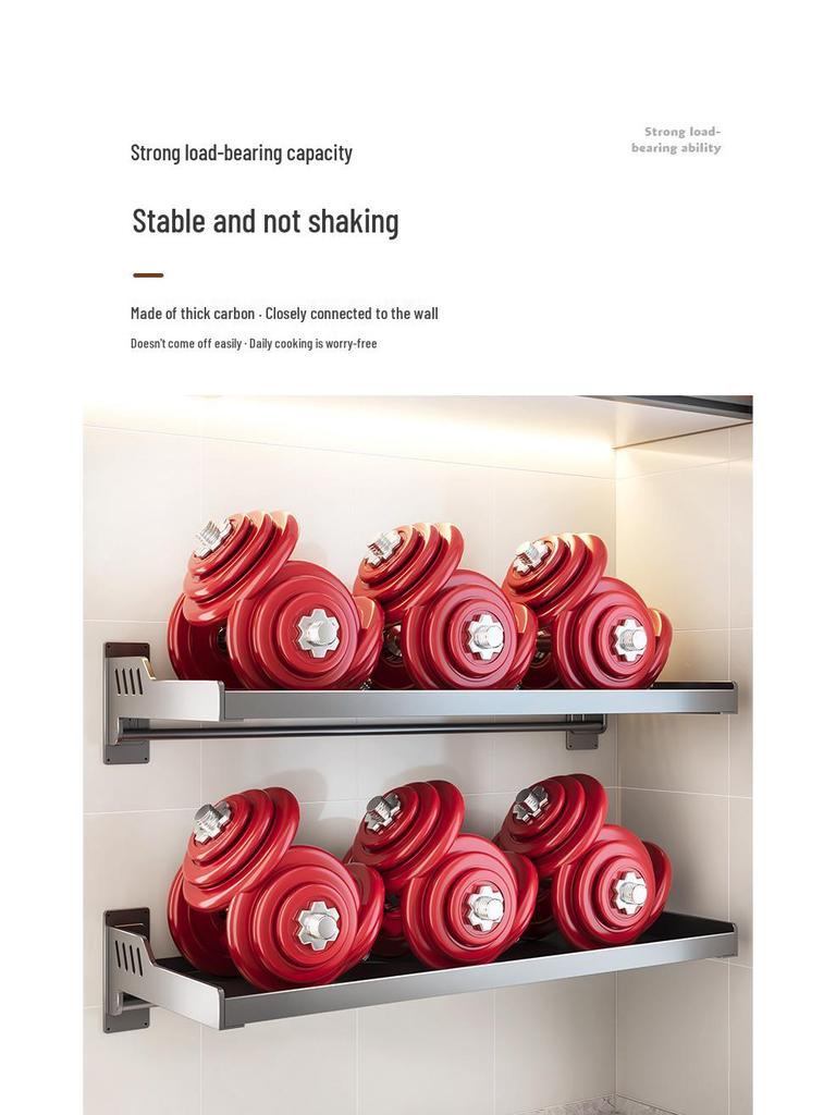 Настенная кухонная полка для хранения и специй без сверления