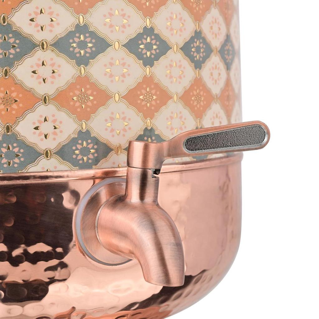 Медный молоток, резной диспенсер для воды, матка, сосуды, горшок, контейнер с краном из нержавеющей стали, 11 литров, аюрведические преимущества для здоровья, йога, медь