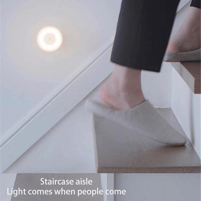 Светодиодный индукционный ночник Mijia, 2 лампы, интеллектуальный датчик движения, инфракрасный интеллектуальный датчик человеческого тела с регулируемой яркостью и магнитным основанием