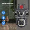 Outdoor WiFi Camera Multi-Lens Three Screen Ai Motion Tracking IP Camera PTZ 360° View Security Protection Video Surveillance 12MP 6K