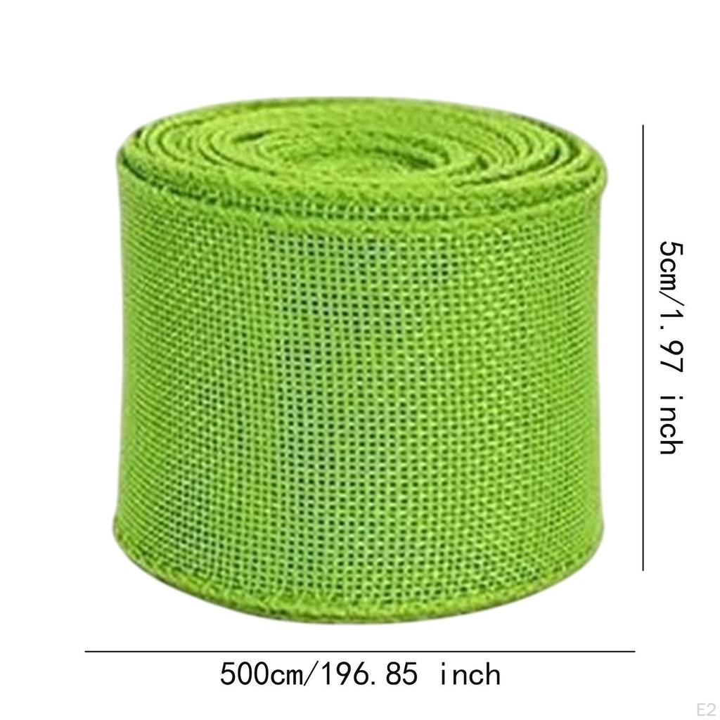 Burlap Ribbon 5M Length Wired Edge for Gift Wrapping and Bow Making