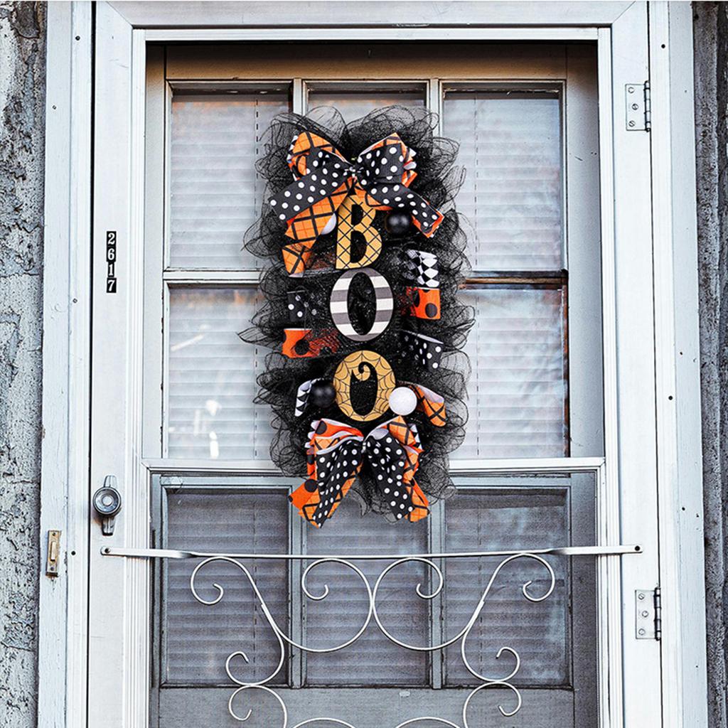 Гирлянда на Хэллоуин, венок для подвешивания на дверь, страшная тыквенная гирлянда на Хэллоуин, украшение для двора дома, подвеска