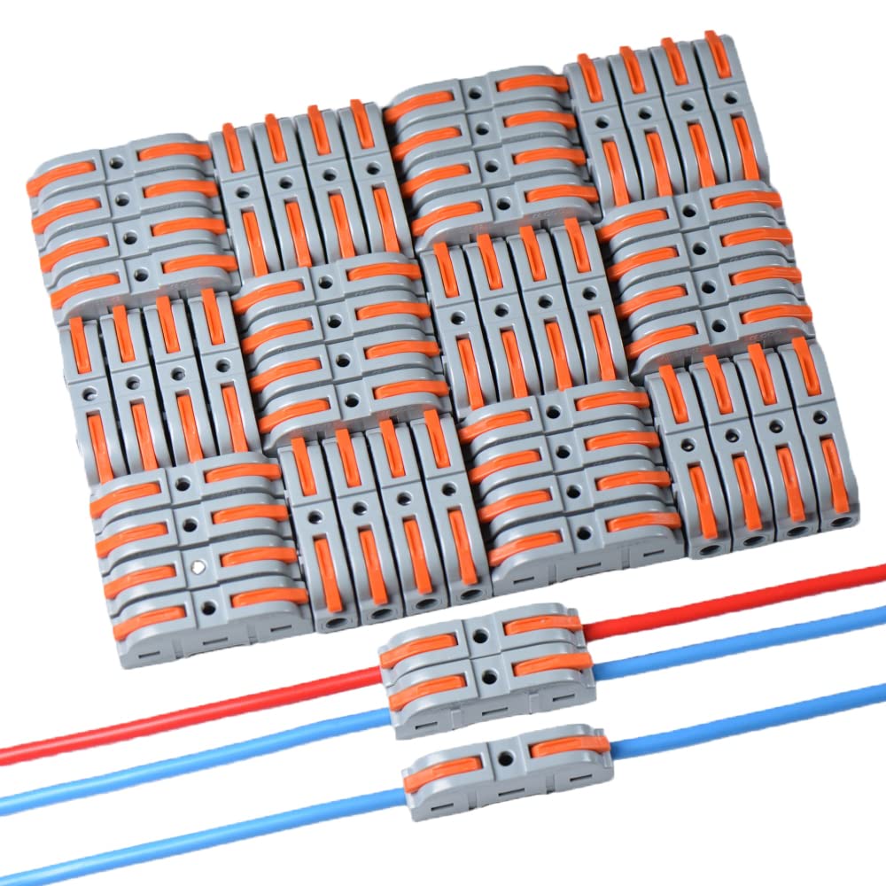 20/50PCS Lever Wire Connectors 1 To 1 Inline Electrical Connector Compact DIY Splicing Connectors Butt Terminals For Quick Connect 28-12 AWG