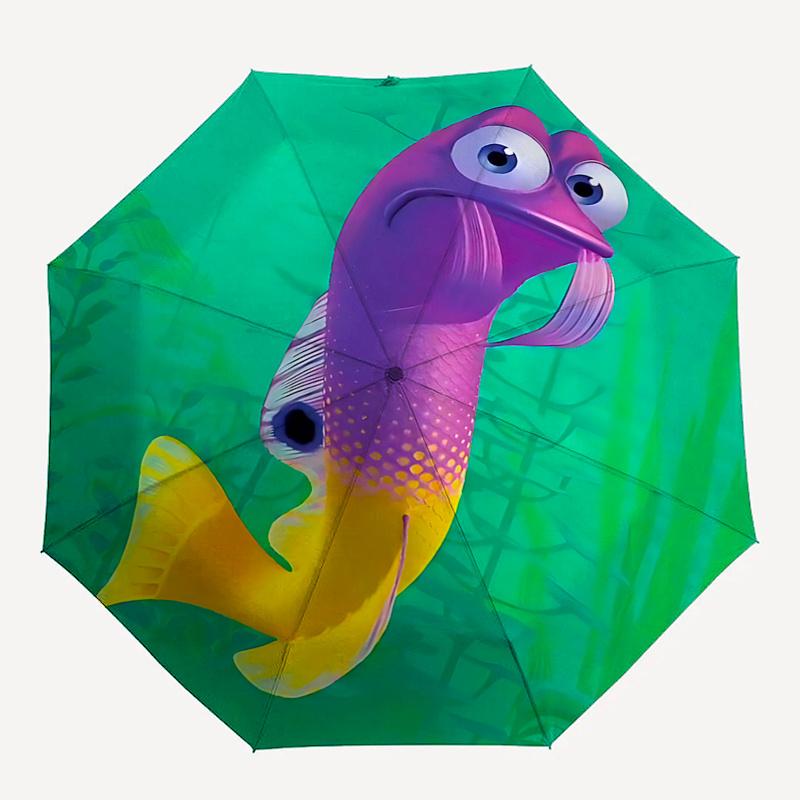 Disney Gurgle, Germophobia Automatic Open/Close Fashion umbrella - Cute Umbrella with Cute Design, Portable 3-Fold Compact Umbrella for Men