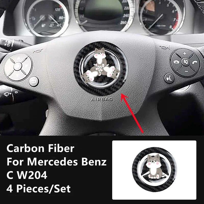 Углеродное волокно, модификация салона автомобиля, накладка, полоски, декоративные наклейки для Mercedes Benz C W204, внутренние аксессуары автомобиля