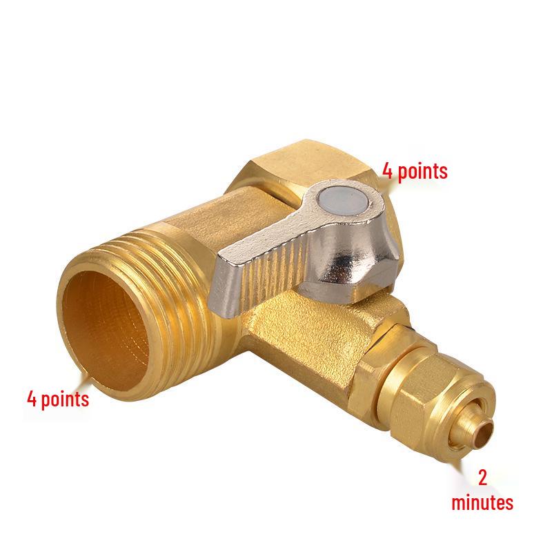 Copper 1/2" to 1/4" Inlet Tee Ball Valve for Pure Water Pipeline Machine