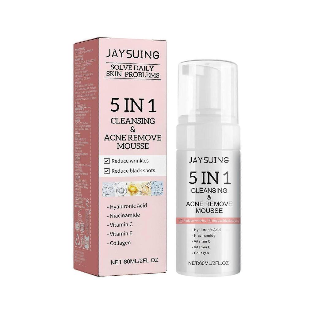 Limited time!!Jaysuing 5-In-1 Cleansing Mousse - Cleans Pores, Reduces Acne Marks, Removes Blackheads And Pimples, Controls Oil