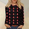 Рубашки с длинным рукавом для женщин, милые футболки с принтом на Рождество, блузки, повседневные топы больших размеров, пуловеры