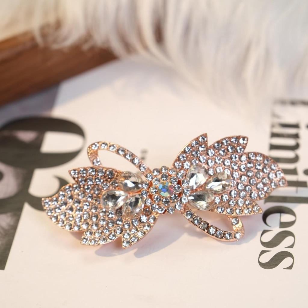 Элегантная заколка для волос из сплава со стразами - Стильный универсальный аксессуар для прически пучок для женщин