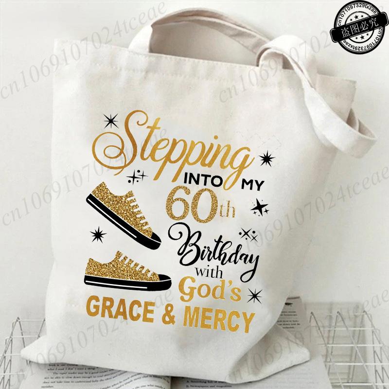 Stepping Into My 60th with Gods Grace and Mercy Shirt for WomenFaith Birthday TShirtsWomens Tee Tops TShirtsGift for Her