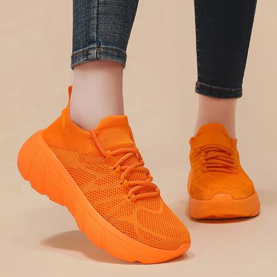 Модные женские кроссовки вязаные удобные толстая подошва повседневная обувь дышащие стильные спортивные женские теннисные туфли женская обувь большой размер мужские