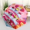 Powerpuff Girls Cake Themed Automatic Opening and Closing Umbrella, Compact Travel Umbrella, Lightweight and Portable, Suitable for Beach Co