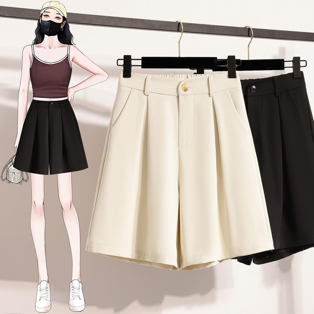 Dimanaf 2025 Plus Size Shorts Summer Women High Waist Loose Casual Short Pants Basic Harem Wide Leg Pants New