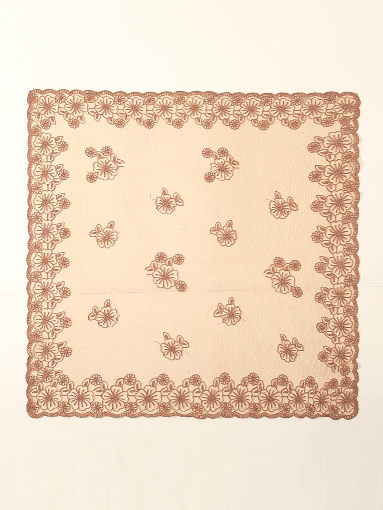 80*80 cm Lace Square Scarf Bandanas Style Rock Embroidery Floral Headband Net Breathable Hijab Headscarf Wraps Muslim Woman Veil