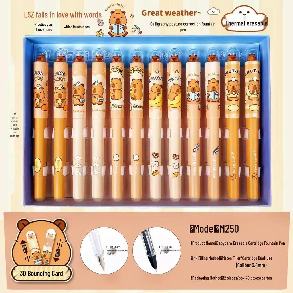 Стираемая термочувствительная перьевая ручка для каллиграфии третьего класса - Заправляемая, безопасная для детей и идеально подходящая для начинающих.