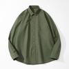 Men S Long Sleeve Cotton Solid Color Casual Work Shirt