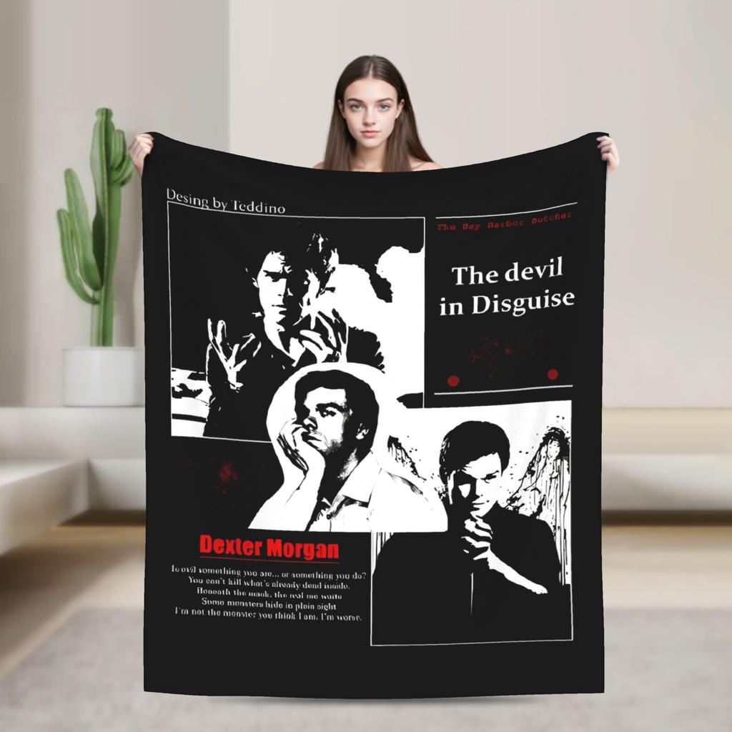 Dexter TV Show Movie Poster  Blanket Flannel Spring Autumn Morgan  Lightweight Thin Throw Blankets for Sofa Car Bedding Throws