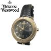 Б/у женские часы Vivienne Westwood с логотипом Orb на кожаном ремешке Черные Vivienne Westwood Кварцевые