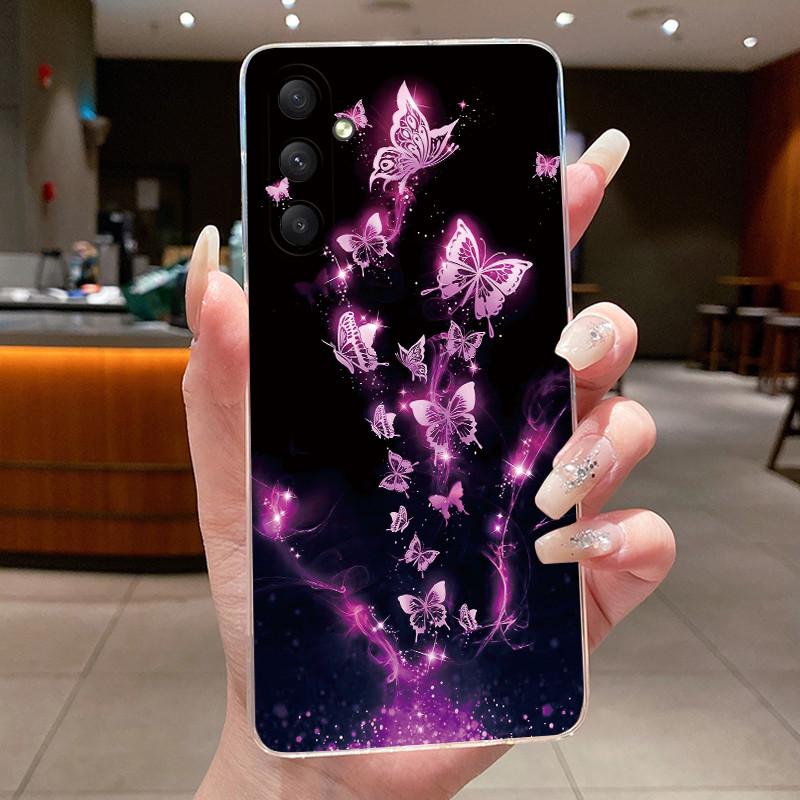 For Samsung A35 5G Case Aesthetic Flower Clear Soft Silicone Back Cover For Samsung Galaxy A35 A55 Phone Case SM-A356B SM-A556B