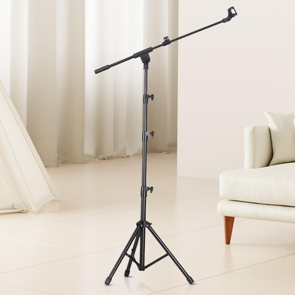 Microphone Stand Tripod with Carrying Bag and 2 Mic Clips Floor Mic Stand Height Adjustable Mic Holder for Singing Performance