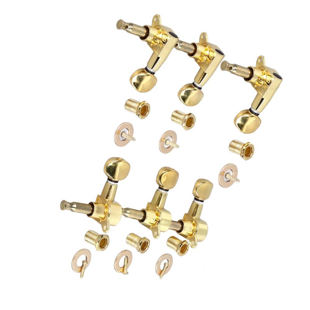 6PCS Metal Guitar Tuning Pegs Mini Oval Buttons Tuning Machines Guitar Tuning Key Electric Guitars