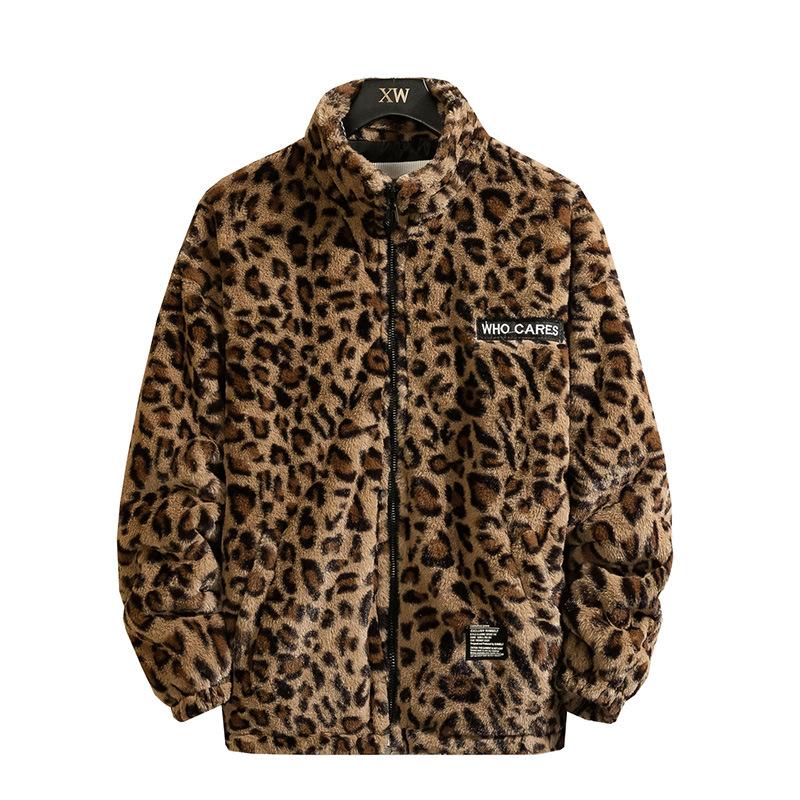 Winter Leopard Print Jacket Loose Comfortable Cotton Padded Jacket Fashion Men's Women's Autumn Warm Jacket