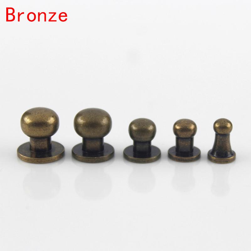 10Sets Round Head Brass Rivets DIY Supplies Studs Screws Cloth Accessories Bag Accessories 10pcs