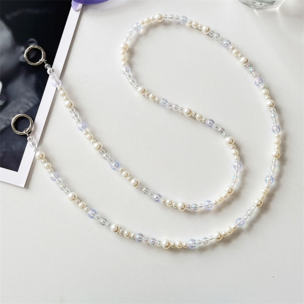 Прозрачные цепочки для мобильных телефонов с жемчужинами, шнурки для переноски через плечо, рождественские подарки