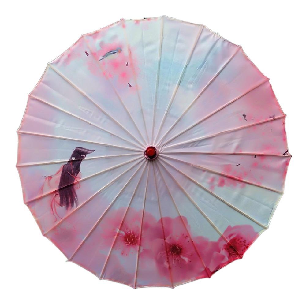 Waterproof Silk Cloth Women Umbrella Rain Proof Costume Parasol Flower Oil Paper Umbrella Party